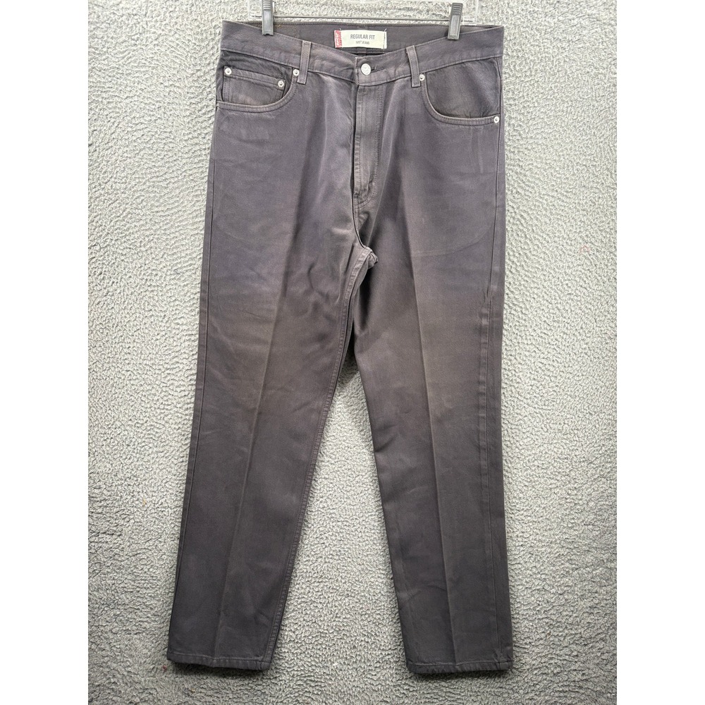 Levis 505 Jeans Mens 36x32 ( Fits 34x32 ) Gray Regular Fit Straight Leg Denim